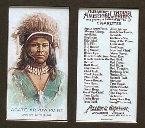 Celebrated American Indian Chiefs 1888 Allen & Ginter (USA) (Reprint 1989/2005)