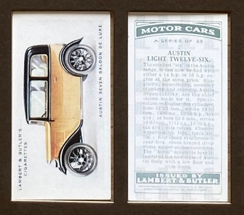 Motor Cars 1934 Lambert & Butler (Reprint 1992)