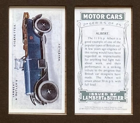 Motor Cars 2nd Series 1923 Lambert & Butler (Reprint 1988)