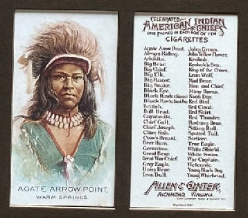 Celebrated American Indian Chiefs 1888 Allen & Ginter (USA) (Reprint 1989/2005)
