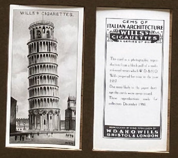 Gems of Italian Architecture (B&W) unissued 1917 Wills (Reprint 1960). ALMOST SOLD OUT!